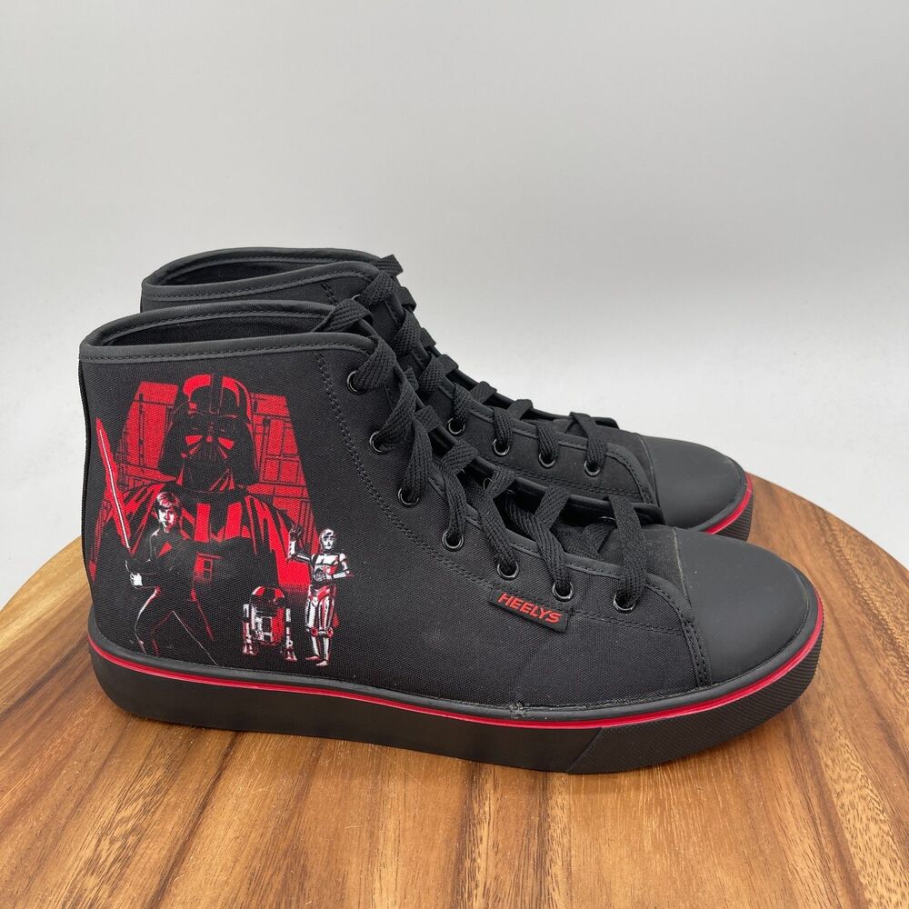 Heelys Hustle Star Wars Shoes Mens Size 11 Black High Top Athletic Sneakers